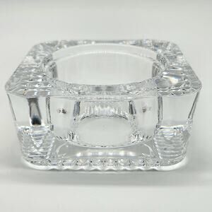 Vtg CRISTAL D'ARQUES Square Lead Crystal Dish Marked France
